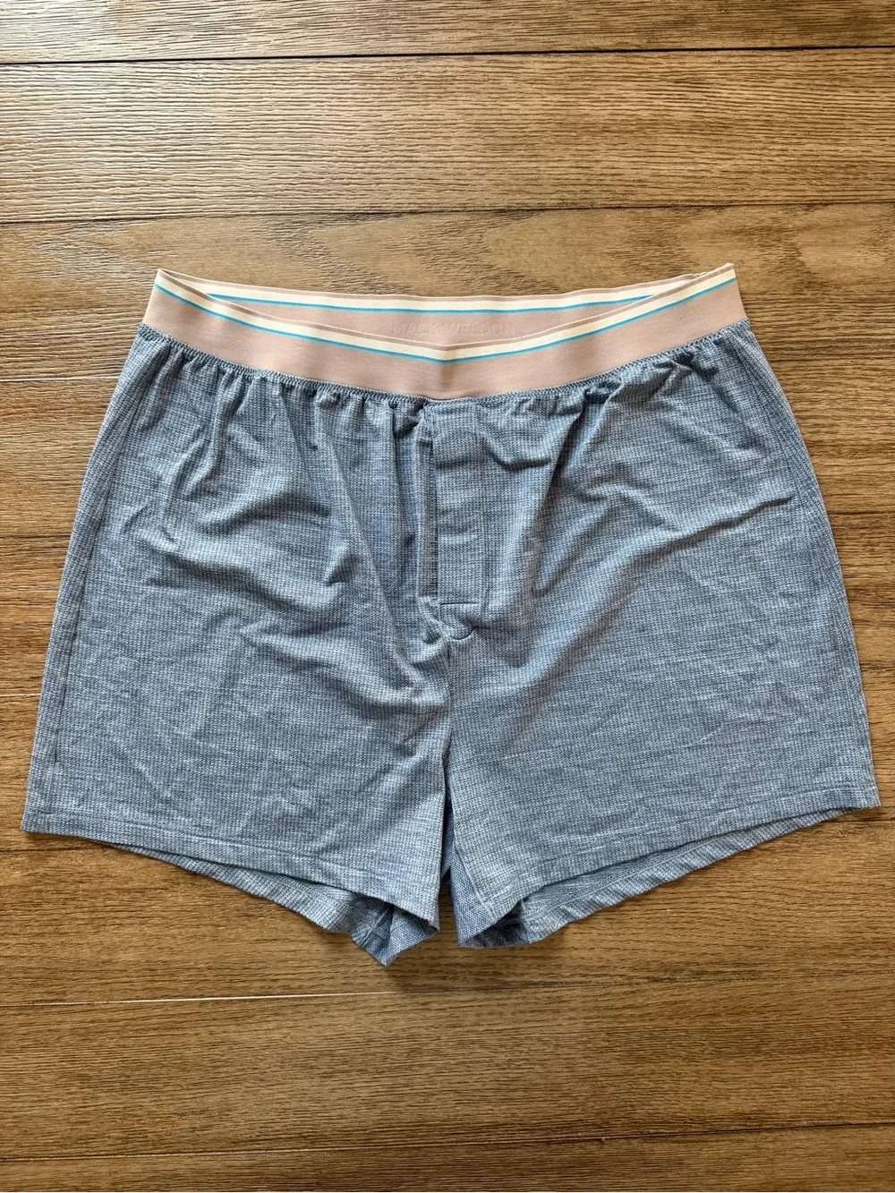 Mack Weldon - Mens Blue Knit Boxer Lounge Shorts